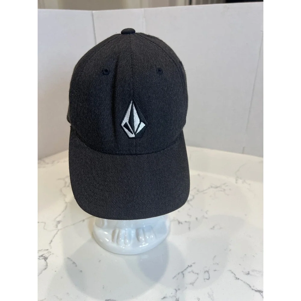 Volcom Fullstone Heather‎ Youth Stretch Flexfit Hat Charcoal Grey Cap Logo
